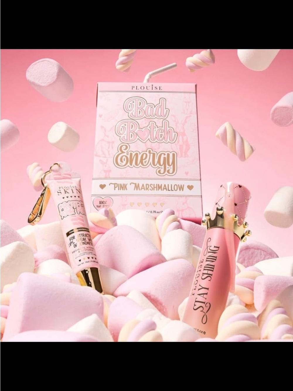 P. Louise Bad B*tch Energy Lipgloss Oil & Balm Set Pink Marshmallow Duo